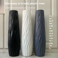 Grand vase sur pied, style européen minimaliste, plastique blanc et noir, arrangement de fleurs séchées pour la maison, salon