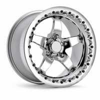 Jantes de voiture en alliage d'aluminium personnalisées, 1 pièce ou 2 pièces, à cinq branches, pour course de dragster, 16 pouces, 17x10J, 18x12J, 18x10J, 6x139.7/5x139.7, noires