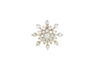 Snowflake Starburst Pendant Necklace Full Paved <b>Clear</b> Crystal <b>Rose</b> Gold Silver Tone Sparkling Ladies Statement Jewelry - Product Image 3