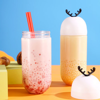 Bouteille d'eau en plastique PET créative et mignonne de 500 ml, contenant pour jus et boissons