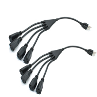 Câble d'alimentation SVT SJTW PVC US à 3 broches, norme américaine, mâle-femelle, extension Nema5-15p Nema5-15r, 4 prises, 13A, pour ordinateur