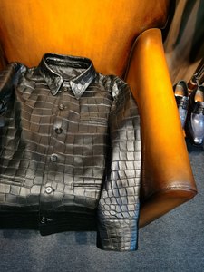 100% crocodile leather jacket Formal winter <b>coat</b> <b>men</b> <b>Long</b> turn-down collar jacket <b>Men's</b> crocodile leather <b>coat</b> - Product Image 1