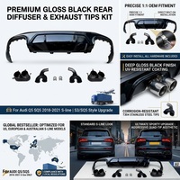 Diffuseur arrière noir brillant avec embouts d'échappement pour Audi Q5 SQ5 B9 2018-2021 (US Stock Car Q5 SQ5 FY)