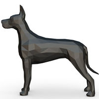 Sculpture en résine de fibre de verre personnalisée, impression 3D, Figurines d'animaux, Statue de chien grand danois, vente en gros