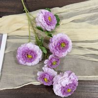 Fleur artificielle pivoine multicouche H239, chrysanthème carpe dragon à 6 têtes, décoration florale murale pour mariage
