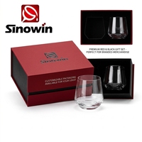 Verres à whisky personnalisés haut de gamme en cristal rotatif, avec logo sur mesure, pour la vente en gros