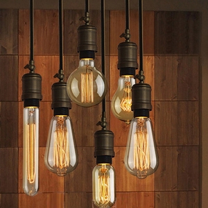 Vintage E27 Base ST48 Edison lampadina ambra colore incandescente luce a gabbia di scoiattolo Design ST58 ST64 lampadina in tungsteno E14 <span class=keywords><strong>E12</strong></span> - Product Image 6