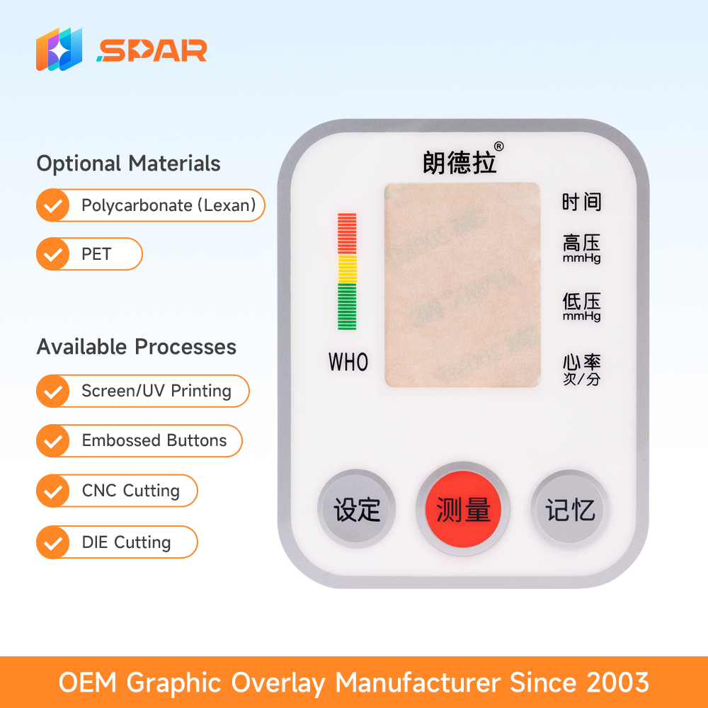Custom CNC Cut Polycarbonate Labels/Stickers with Screen Printed Design Indoor/Outdoor Use 3M Adhesive