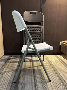 व्हाइट फोल्डिंग चेयर घरेलू डाइनिंग चेयर प्लास्टिक सम्मेलन कुर्सी झटका मोल्डिंग रिसेप्शन प्रदर्शनी - Product Image 5