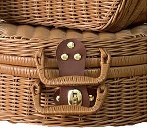 Bolso de Playa Vintage Unisex de Ratán con Forro de Algodón con Estampado Floral, Cierre de Botón, Correa Única, Uso Diario, Estilo con Logotipo - Product Image 2