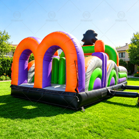 Parcours d'obstacles gonflable d'Halloween sur le thème des vampires, parcours d'obstacles gonflable en PVC, grand parcours d'obstacles gonflable d'extérieur pour enfants et adultes