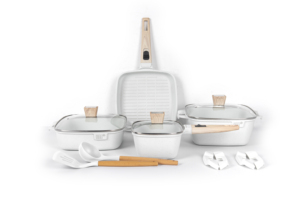 MGC Professional Design Clássico Atacado Amarelo Granito Pedra Cozinhar Panelas com Punho De Plástico Panelas Set Metal Material - Product Image 6