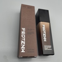 Boîte d'emballage en carton personnalisée de 350 g avec logo personnalisé, imprimé en relief argenté, boîte d'emballage en papier brun pour maquillage liquide, boîtes d'emballage cosmétiques