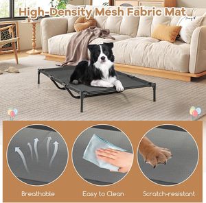 야외 캠핑 금속 프레임 제기 높은 애완 동물 개 침대 빨 내구성 접이식 애완 동물 높은 개 침대 - Product Image 3