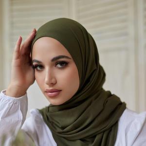 High Quality Solid Liquid Jersey <b>Hijab</b> Breathable Flowy <b>Hijab</b> for Muslim Women Summer Autumn Wear - Product Image 1