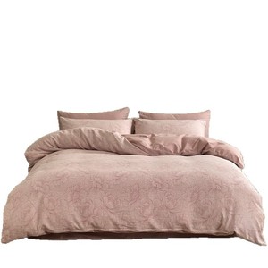 Pure Cotton Four-Piece <b>Bedding</b> <b>Set</b> Solid Color Flowers Autumn Winter Warm Breathable Luxury Style - Product Image 5