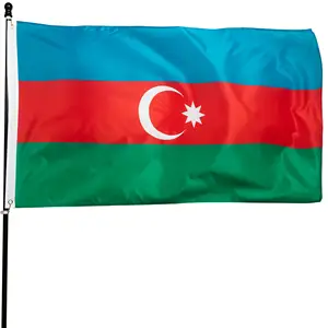 75D Polyester 90x150cm Detaillierte Land flaggen Aserbaidschan für festliche Tage Straße
