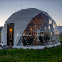 Dôme de glamping géodésique pour l'hiver, en PVC imperméable, type igloo