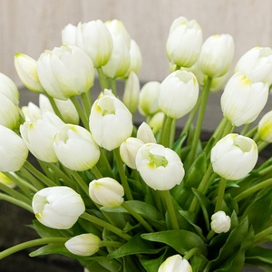 Flor de <span class=keywords><strong>Tulip</strong></span>án Artificial Beige Hecha a Mano al por Mayor, 400x400x380mm, para Arreglos Florales de Boda y Día de San Valentín - Product Image 4