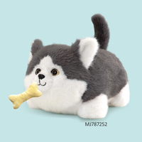 Jouet en peluche intelligent et mignon en forme de chat persan, articulé, tenant une poissonneuse avec une queue qui bouge et des yeux qui clignent