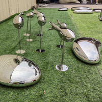 Miroir Paysage Pierre Extérieur Pelouse Rock Design Extérieur Jardin En Acier Inoxydable Galet Art Décoration Sculpture