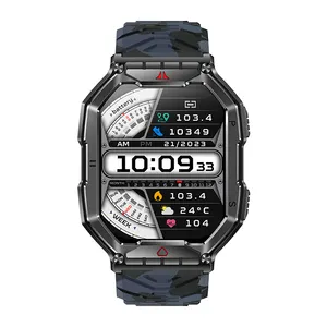 Smartwatches Kr82 Led Licht Hand Sporthorloge Voor Mannen 650Mah Ble5.3 Gezondheid Monitoring Waterdichte 1atm Hoogtemeter Kr82 Smartwatch