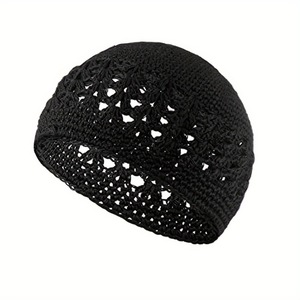 SOLPOP Bonnet Kufi pour Femme, Bonnet de Prière Islamique en Crochet, Bonnet Afro, Snood, Couvre-nuit, Turban, Bonnets de <span class=keywords><strong>Perruque</strong></span> Faits Main pour Homme Musulman - Product Image 4