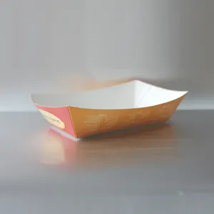 Sekali pakai Hot Dog Kraft foodtres grosir kardus makanan kertas baki kotak makanan makanan mengambil cara kotak baki perahu