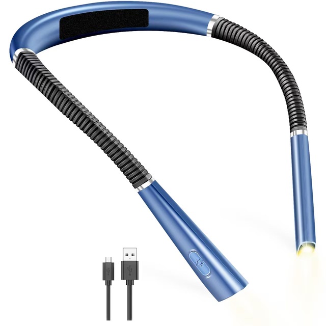 For Upgraded LED Neck Reading Light Touch Control Dimmable Lithium Battery 30-min 3 Colors 3 Brightness Rechargeable