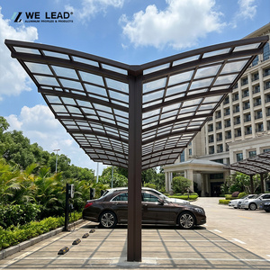 Abri de stationnement extérieur double baie pour véhicules, résistant au vent et à la pluie, avec finition thermolaquée durable, structure en acier et kit de système de carport en aluminium - Product Image 4