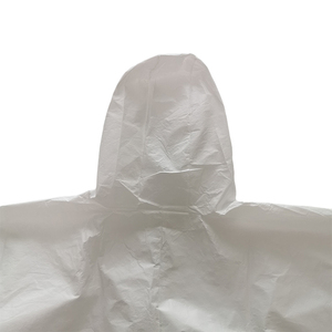 Combinaisons imperméables jetables en plastique à capuche microporeux, combinaison de lapin blanc, combinaison de protection enduite de film <span class=keywords><strong>PE</strong></span> - Product Image 3
