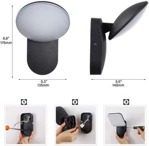 Applique murale à LED pour l'extérieur Détecteur de mouvement étanche LED 12W Luminaire mural - Product Image 4