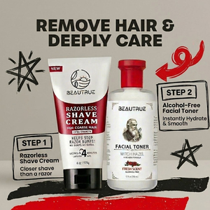 <span class=keywords><strong>Crème</strong></span> de Rasage Sans Rasoir, <span class=keywords><strong>Crème</strong></span> Épilatoire au Beurre de Karité et Tonique à l'Hamamélis, Soin de la Peau Lisse et Sans Irritations pour Hommes - Product Image 2