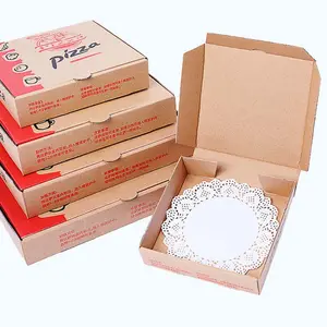 Fabrika özel baskı ucuz beyaz kahverengi pizza kutusu ambalaj tedarikçileri satılık 18 inç kare pizza kutuları
