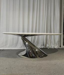 <span class=keywords><strong>Table</strong></span> à manger en marbre blanc <span class=keywords><strong>de</strong></span> luxe importé d'Italie, béton victorien, pierre frittée, 8 places, ensemble <span class=keywords><strong>de</strong></span> salle à manger pour 10 personnes - Product Image 3