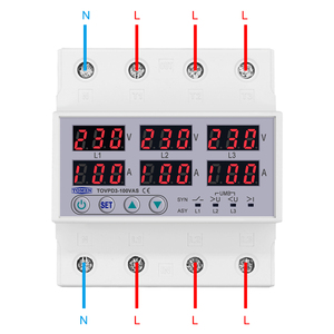 Relais de protection de tension et de courant réglable pour rail DIN, 3 phases, 100A, pour TOVPD3-100VAS, SYN ASYNC - Product Image 4