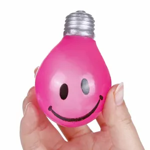 Heiße Großhandel Anti-Stress-Linderung Lustige bunte umwelt freundliche TPR Squishy Smily Bulb Entlüftung Wasser bälle