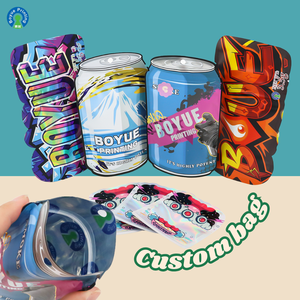Özel düzensiz özel şekilli kilitli plastik yenilebilir şeker gıda sınıfı koku geçirmez kalıp kesim ambalaj 3.5g Mylar çanta