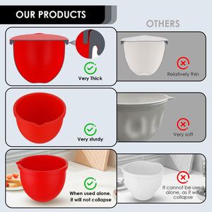 En stock : Revêtements de bol en silicone pour mélangeurs <span class=keywords><strong>KitchenAid</strong></span> 5 QT, bols en silicone avec couvercles, remplacement rapide, multi-usages - Product Image 6