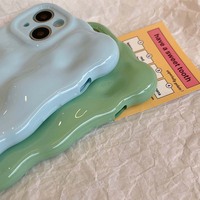Housse de téléphone portable en TPU pour Iphone 11 12 13 14 15 16 17 Design de bulle d'air de bord de vague créative galvanoplastie et bec d'huile