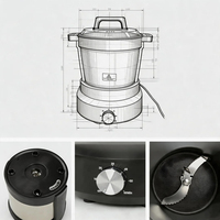 Blender Dapur Heavy Duty 6L Stainless Steel Multifungsi Rendah Kebisingan Pemanas Pembuat Fufu Banku Penggiling Adonan 800W