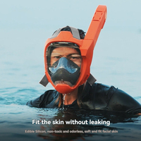 Masque de plongée avec caméra intégrée KingGear pour adultes, vue panoramique à 180 degrés, visage entier, matériau PC+PP+silicone, tailles S/M/L/XL