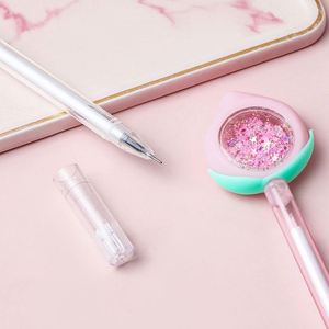 2022 New Creative Cartoon Fruit Design <b>Pen</b> Cute Peach Glitter <b>Pen</b> Stylus - Product Image 6