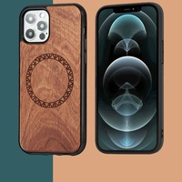 Aspiration magnétique en bois massif pour Apple Phone Case Wood Grain All-Pack Case Convient pour la série iPhone 12/13