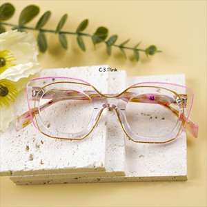 Montura de gafas de acetato 2024 para hombre, gafas cuadradas de ojo <span class=keywords><strong>Retro</strong></span> para mujer, gafas graduadas ópticas, gafas para Miopía - Product Image 3