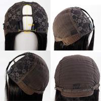 Extensions de cheveux vierges indiennes brutes, vague naturelle droite, partie en U, cheveux humains brésiliens 100% pour femmes noires
