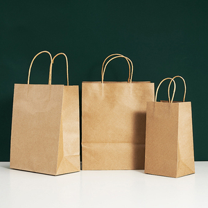 Bán buôn Chất lượng cao Orange Kraft mua sắm túi giấy bánh giao hàng thực phẩm túi giấy - Product Image 2