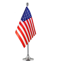 Ensemble de drapeaux de bureau sportifs en polyester numérique de haute qualité, 6 x 4 pouces, base noire, pointe en forme de lance, drapeau miniature haute visibilité, marche/course