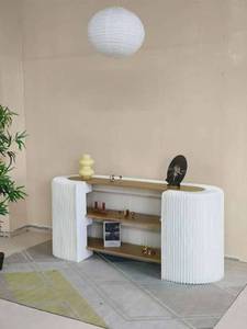 Nuevo Mostrador de Recepción Plegable Portátil en Forma de Arco Circular Blanco, Hecho de Papel, para Oficina y Exposiciones - Product Image 5