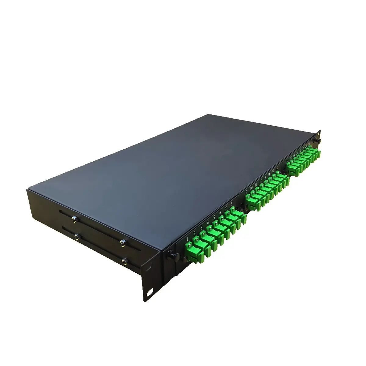 19 "Rack Port Fiber Optic Patch Panel Ftth Glasvezel Distributie Frame Gemonteerd Roterende Type Odf 1u 2u 24 Metaal